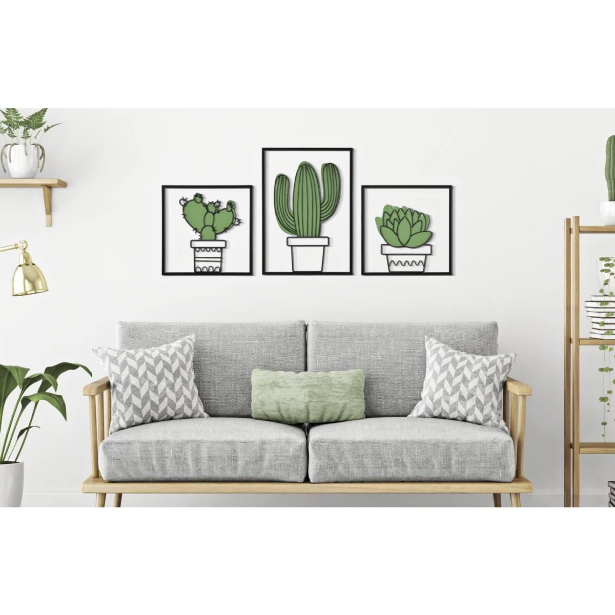 Pannello da muro cactus set 3pz 33x1,3x46,5-33x1,3x33
