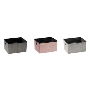 Contenitore rettangolare in velluto 32x26xh.18 cm