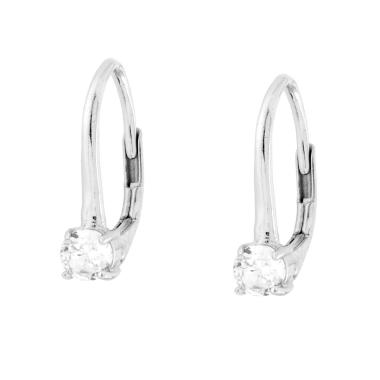 Orecchini Monachella Punto Luce Cubic Zirconia Bianco mm 4 in ARGENTO 925 Galvanica Rodio