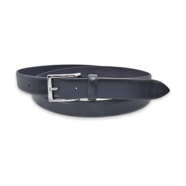 Cintura uomo made in italy in pelle box senza cuciture fibbia argento 30mm
