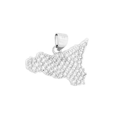 Ciondolo Sicilia con Cubic Zirconia Bianchi in ARGENTO 925 Galvanica Rodio