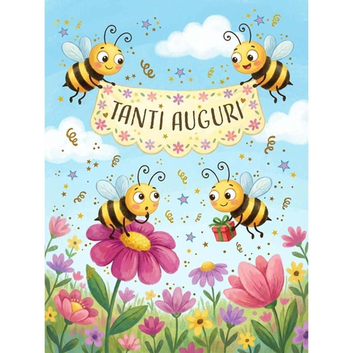 Biglietto auguri 2 soggetti tanti auguri