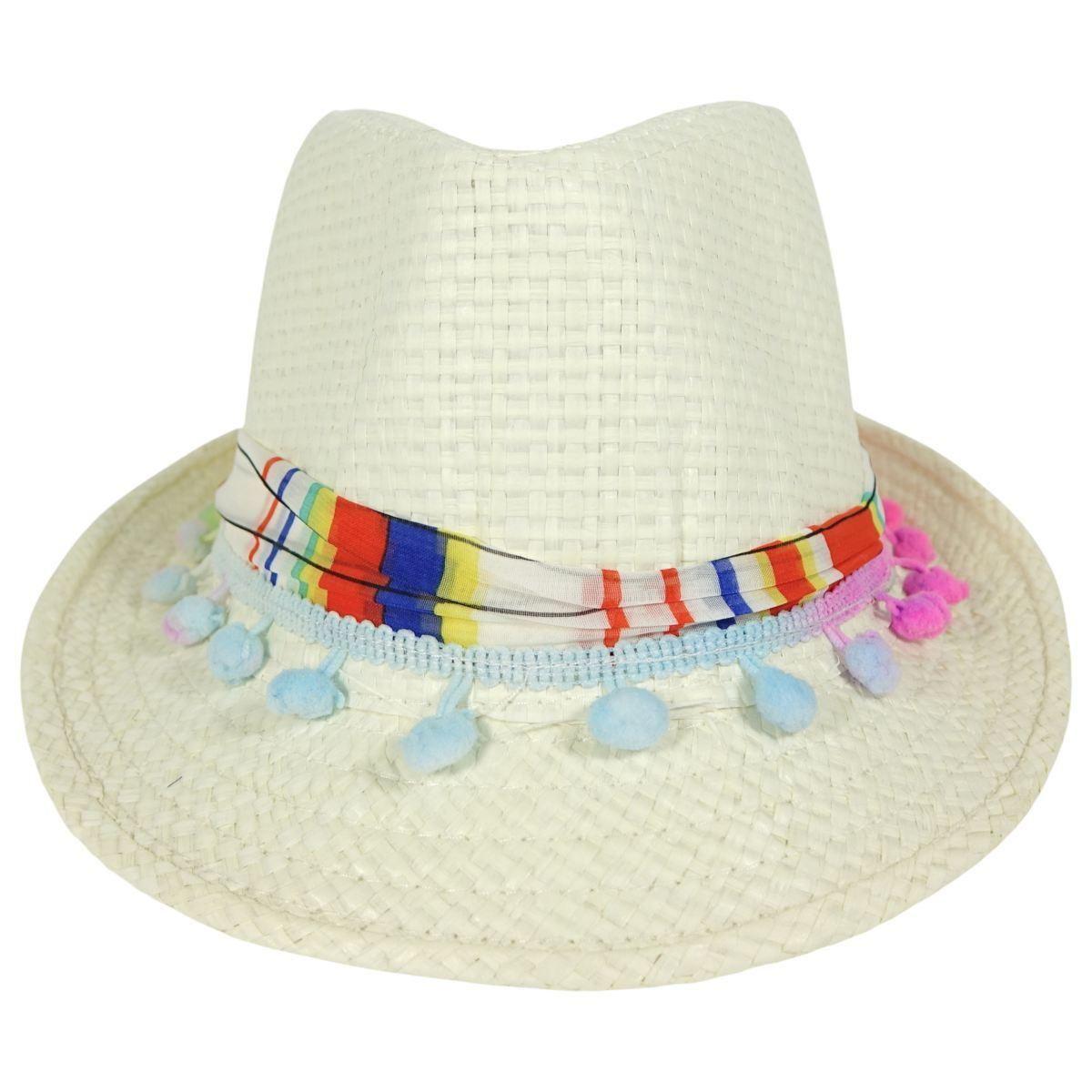 Cappello di paglia bimba fantasia righe Le Kikke