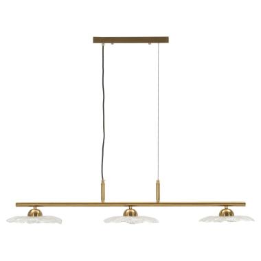 Lampadario emily 3 luci vetro trasparente cm 100x24x18