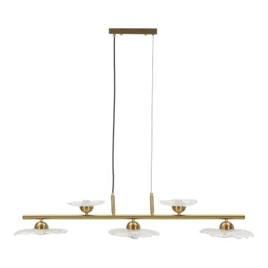 Lampadario emily 5 luci vetro trasparente cm 100x24x18