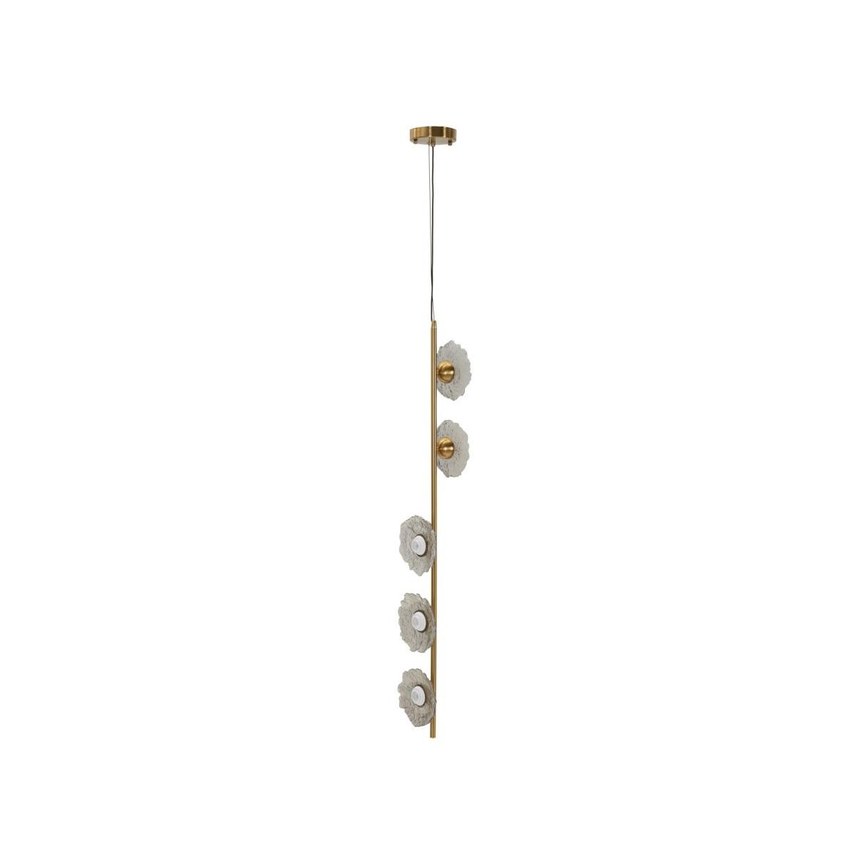 Lampadario emily verticale vetro grigio cm 15x16x110