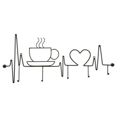 App/abiti da muro breakfast nero cm 60x3,8x26,7