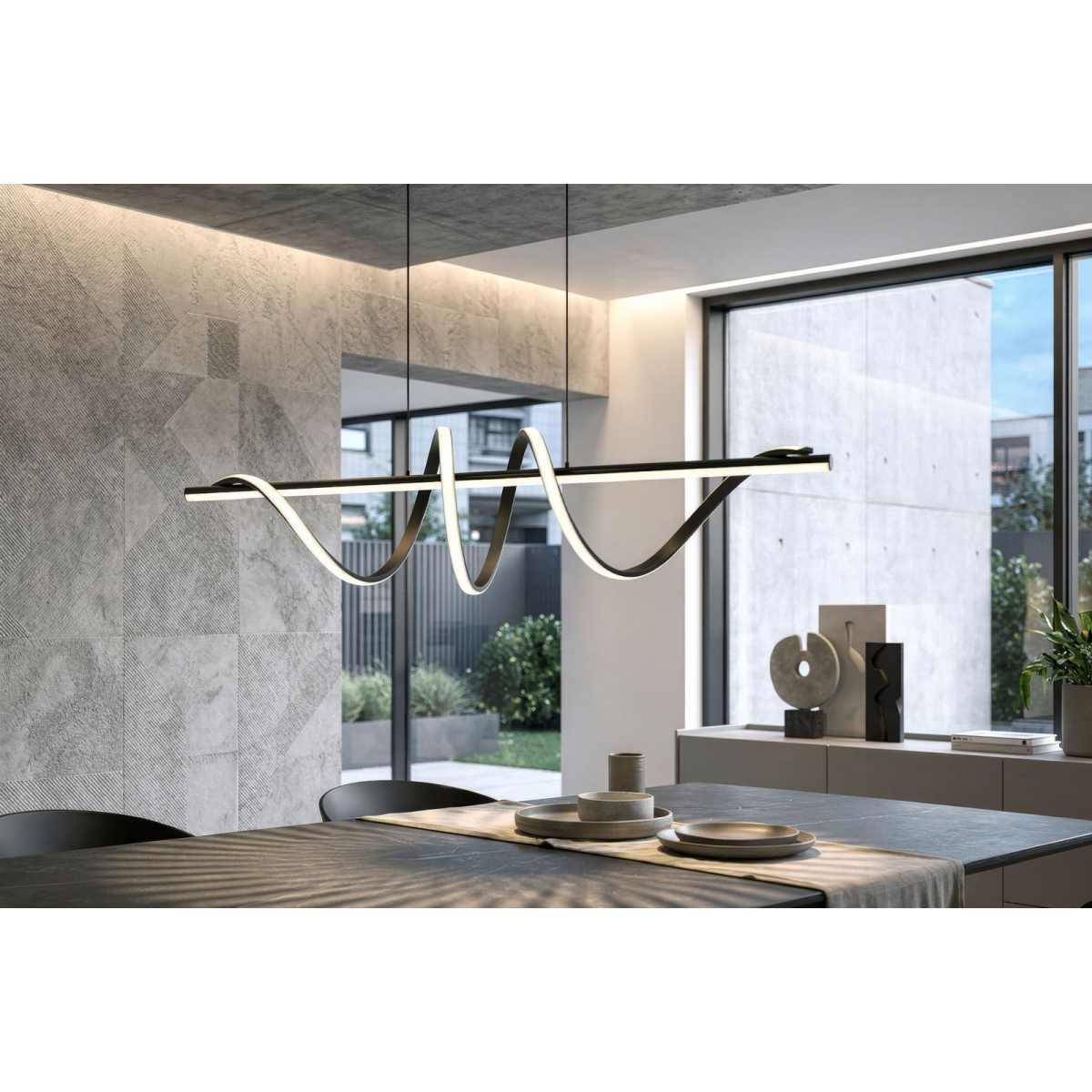 Lampadario led spiral cm 101x25x30-150 (luce con 3 temperature di colore)