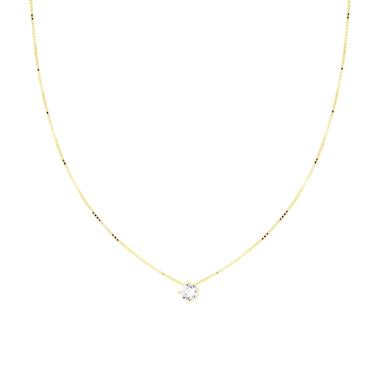 Collana Catena Veneziana Diamantata con Punto Luce Cubic Zirconia Bianco mm 4 in ARGENTO 925 Galvanica Oro