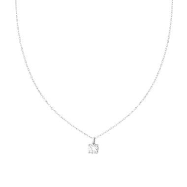 Collana Catena Forzatina Diamantata con Punto Luce MOISSANITE mm 6.5 in ARGENTO 925 Galvanica Rodio