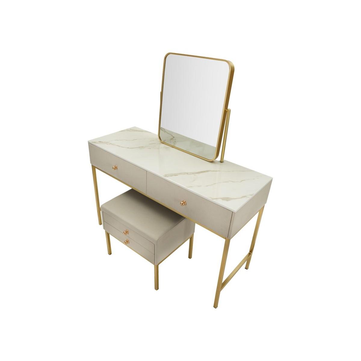 Toletta luxury c/specchio e sgabello cm 120x45x75-50x4x60-50x40x45<br><br>