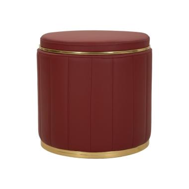 Puff c/contenitore london  rosso cm Ø 46,5x44