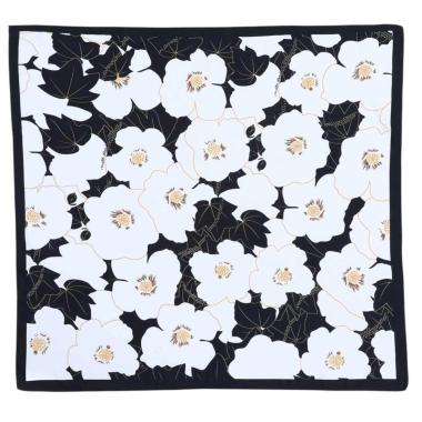 Foulard donna in seta stampa floreale a contrasto Capoverde