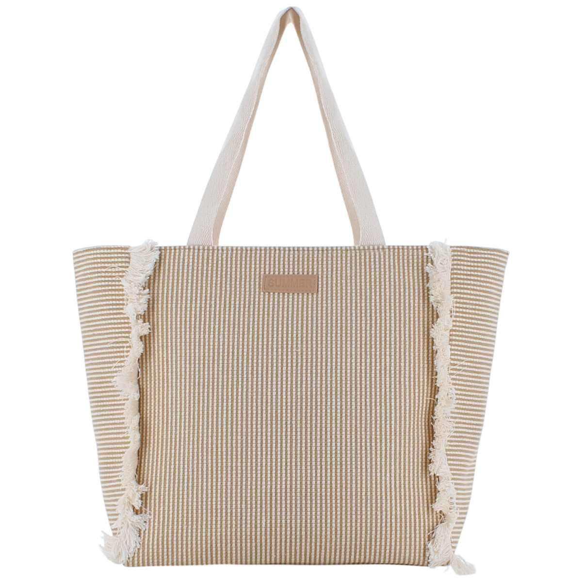 Borsa mare a righe con frange Marina Galanti