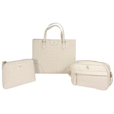 Set 3 pezzi donna borsa shopping, tracolla e tracollina linea Astrance Lancetti