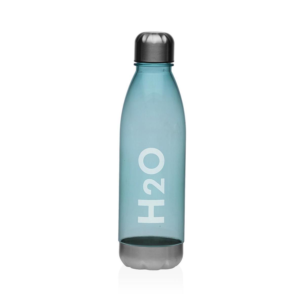 Bottiglia con tappo a vite H2O blu