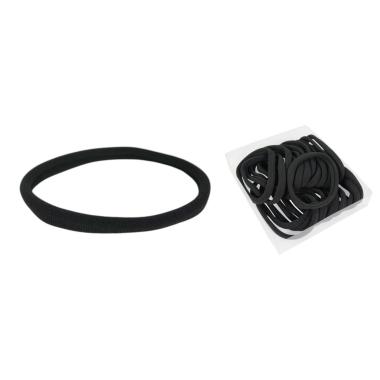 Fascia elastico per capelli sottile nera in box da 24 pezzi