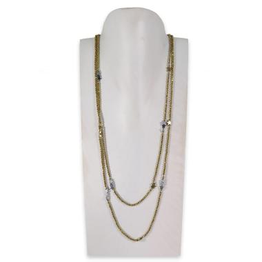 Collana montata in ematite gold con elementi in ematite silver fantasia stella