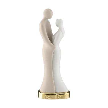 Coppia innamorati base oro h.22 cm Valenti