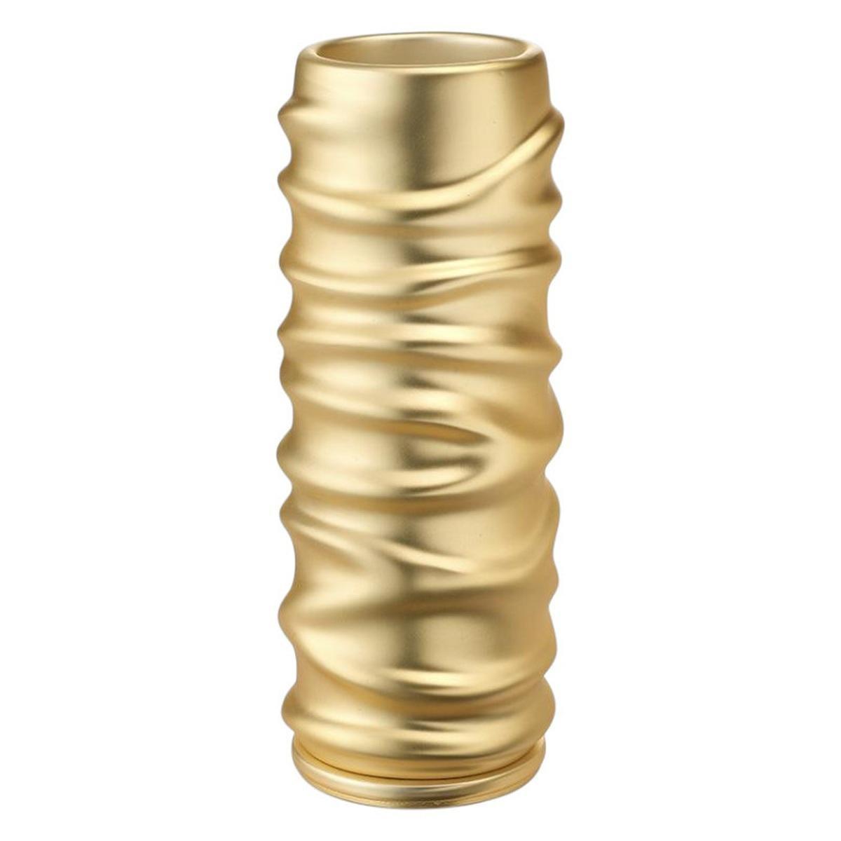 Vaso in resina oro onde d.9x h.25 cm Valenti
