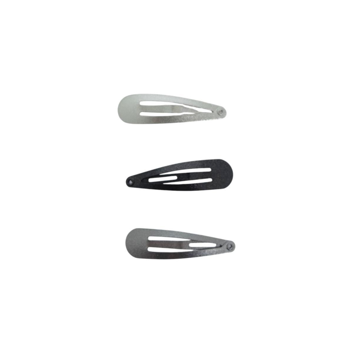 Fermaglio clic clac per capelli 4 cm toni del grigio