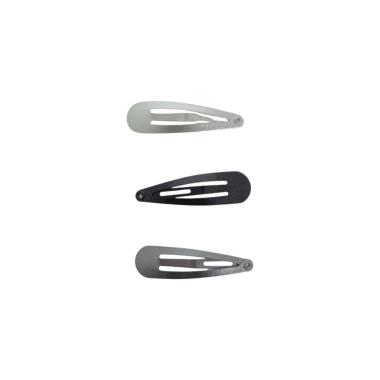Fermaglio clic clac per capelli 4 cm toni del grigio