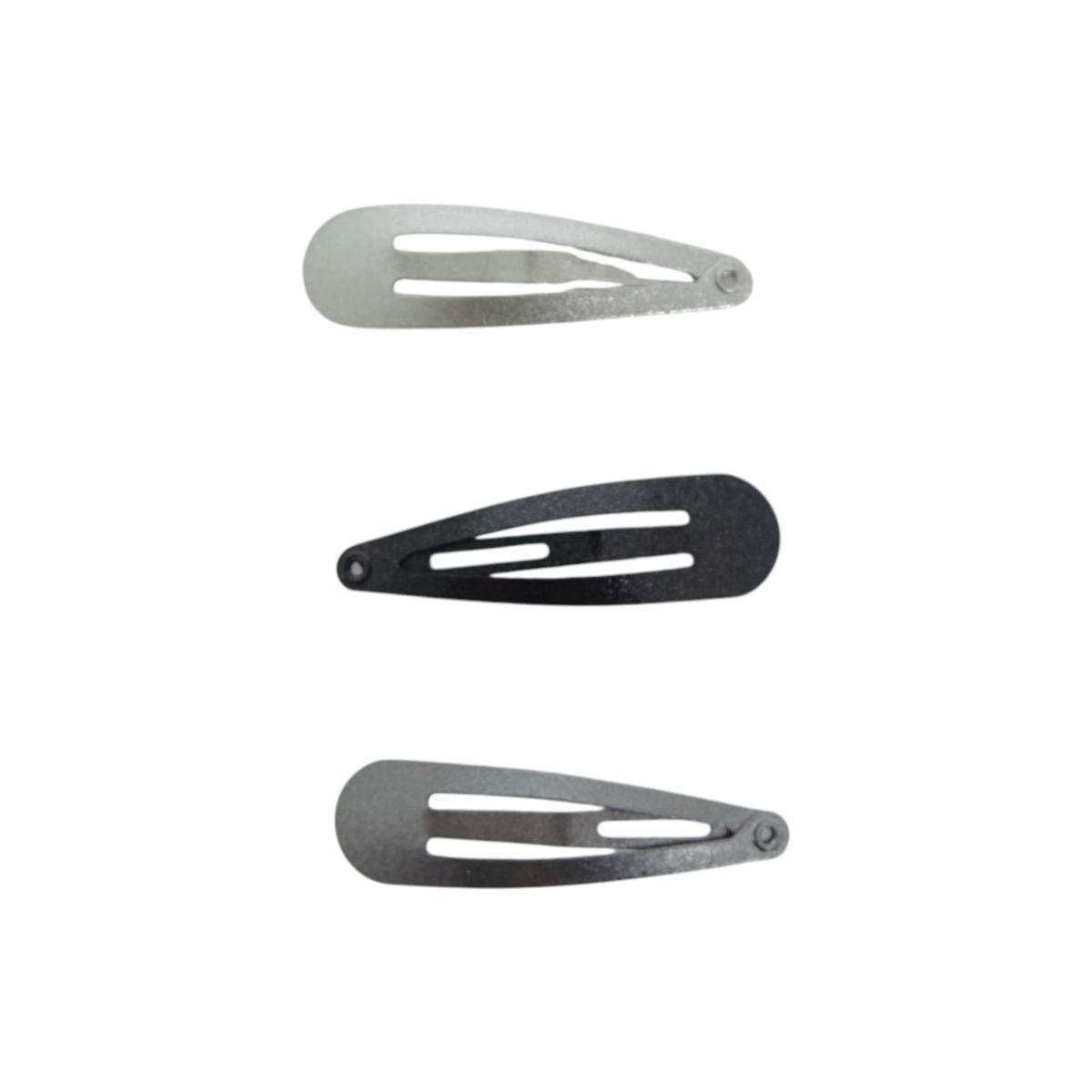 Fermaglio clic clac per capelli 5 cm toni del grigio
