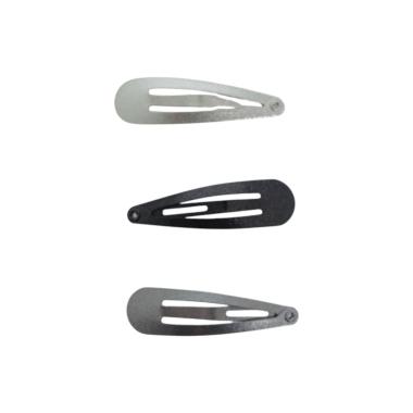 Fermaglio clic clac per capelli 5 cm toni del grigio