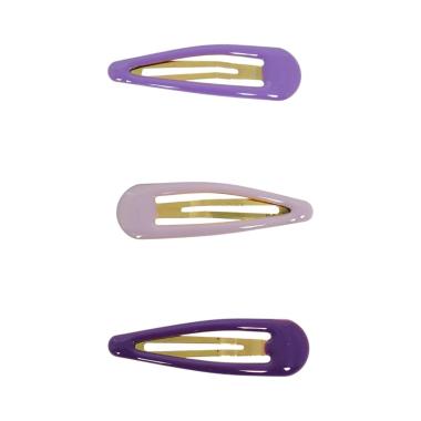 Fermaglio clic clac per capelli 5 cm smaltato toni del viola