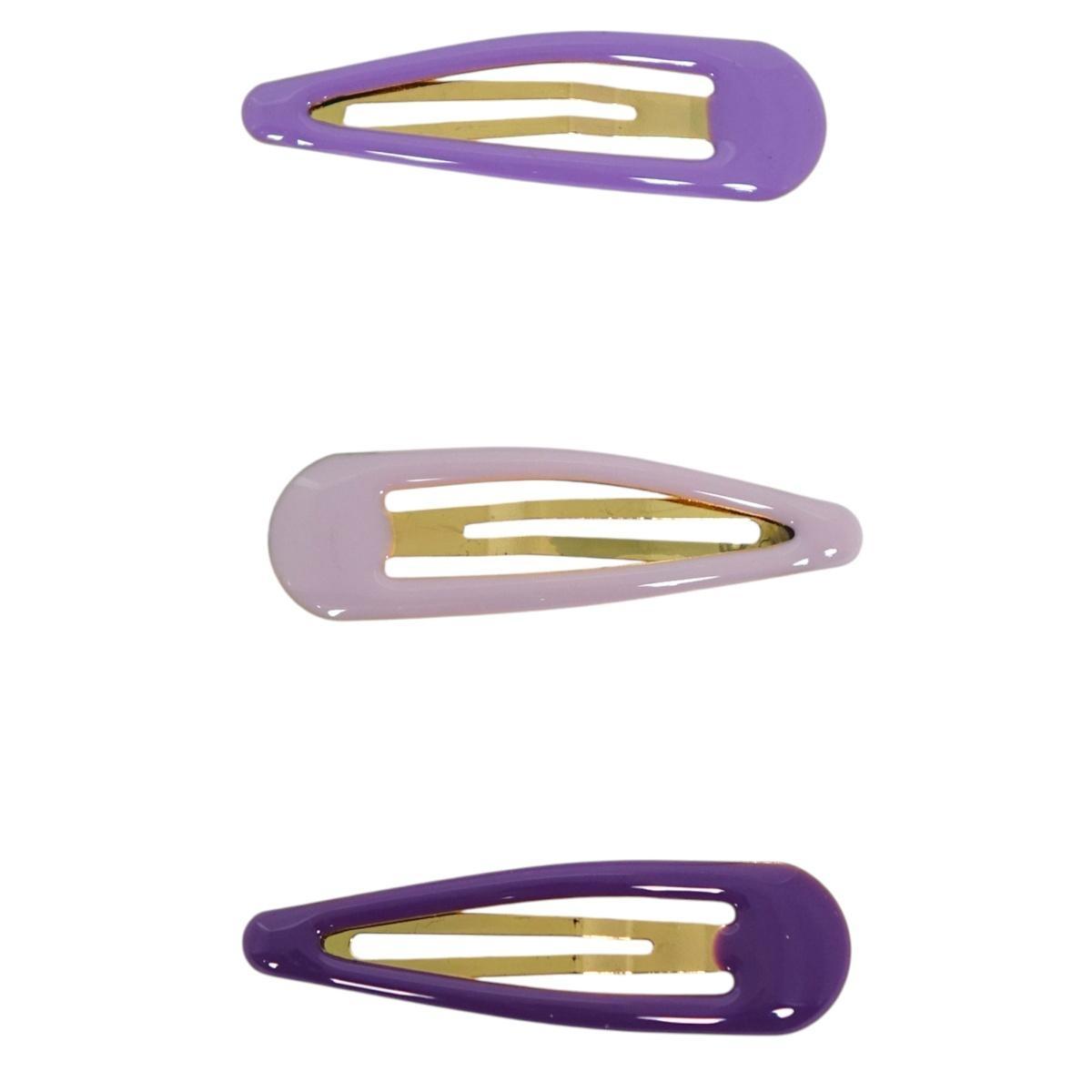 Fermaglio clic clac per capelli 7 cm smaltato toni del viola
