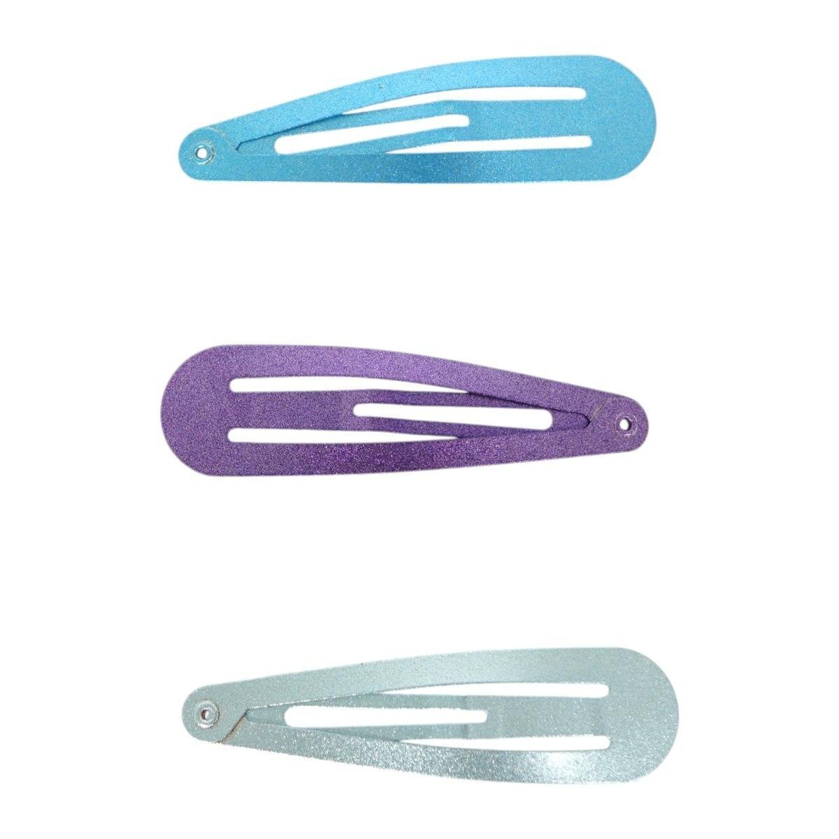 Fermaglio clic clac per capelli 6 cm toni del blu e del viola