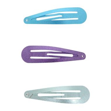 Fermaglio clic clac per capelli 6 cm toni del blu e del viola