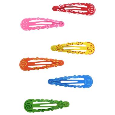 Fermaglio clic clac per capelli in metallo 5 cm con decori