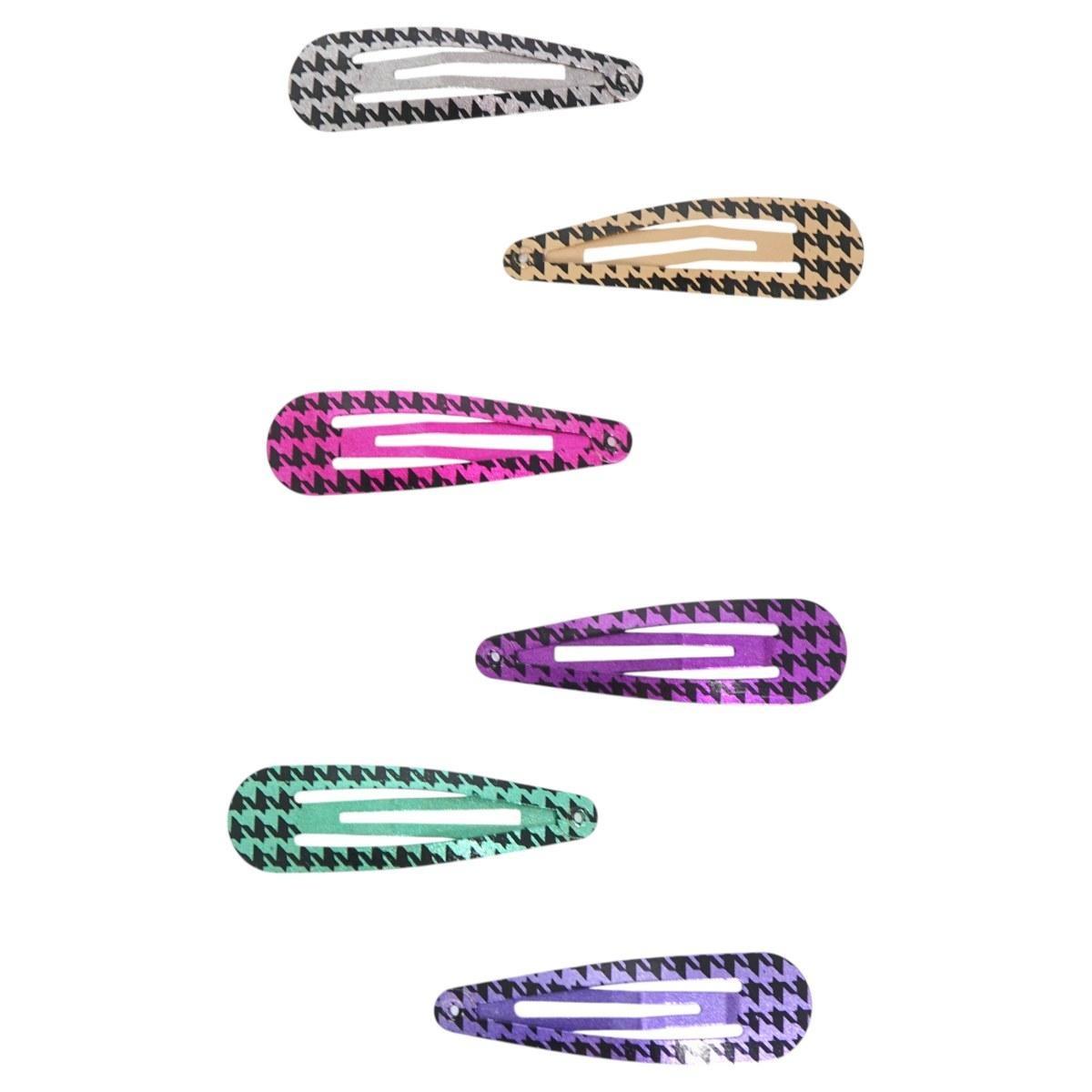 Fermaglio clic clac per capelli in metallo 5 cm pied de poule