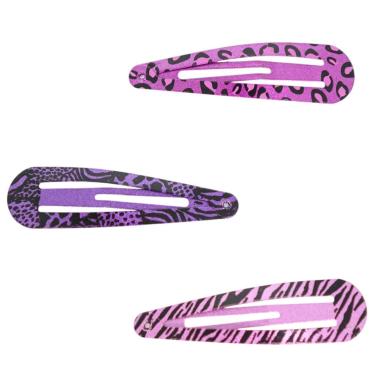 Fermaglio clic clac per capelli in metallo 6 cm animalier toni del viola