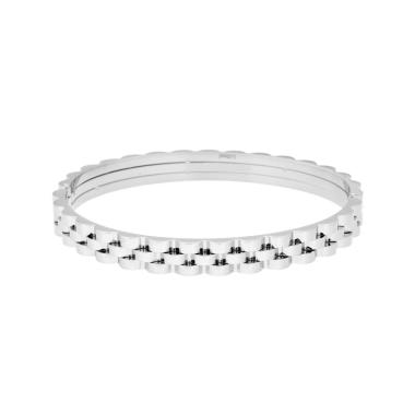 Bracciale Rigido modello Schiava Catena Ondulata in ACCIAIO
