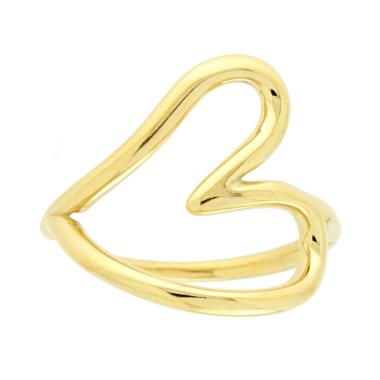 Anello Filo Amore con Sagoma Cuore in ACCIAIO colore Oro<BR>