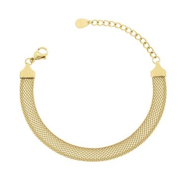 Bracciale Catena Milano Diamantata in ACCIAIO colore Oro