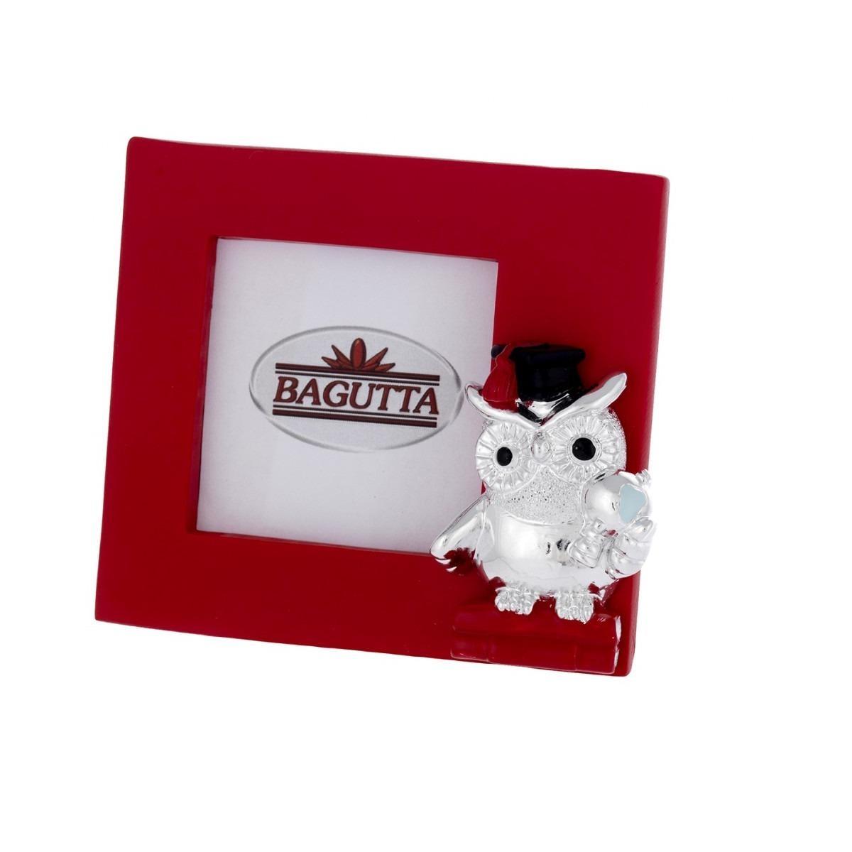 Miniportafoto rosso 5x5 gufo con mappamondo