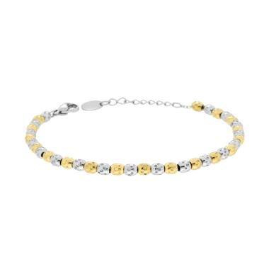 Bracciale Catena di Ovaline Martellate alternate colore Oro in ACCIAIO <BR>