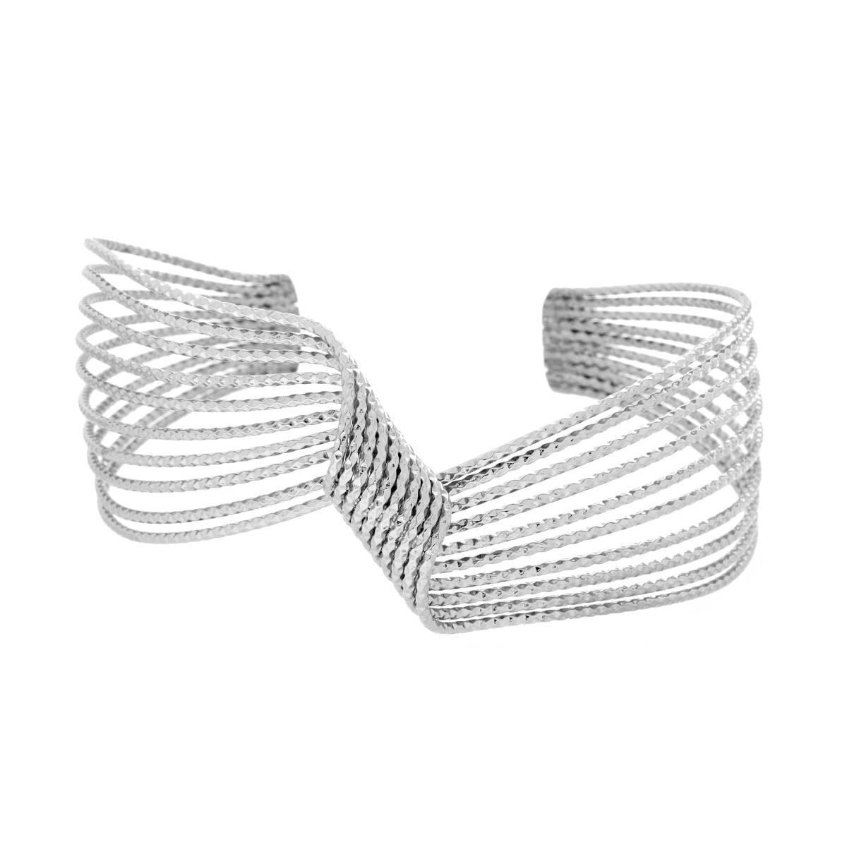 Bracciale Rigido modello Schiava Fascia Multifilo Nastro in ACCIAIO