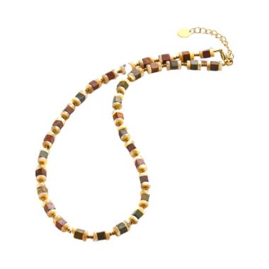 Collana donna in acciaio e perle di fiume C63