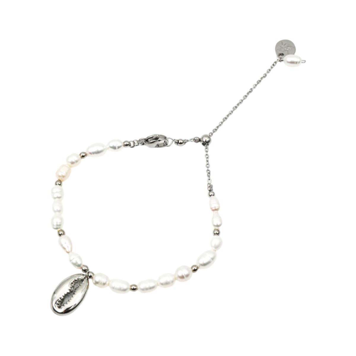 Bracciale donna perla di fiume e conchiglia C63