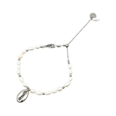 Bracciale donna perla di fiume e conchiglia C63