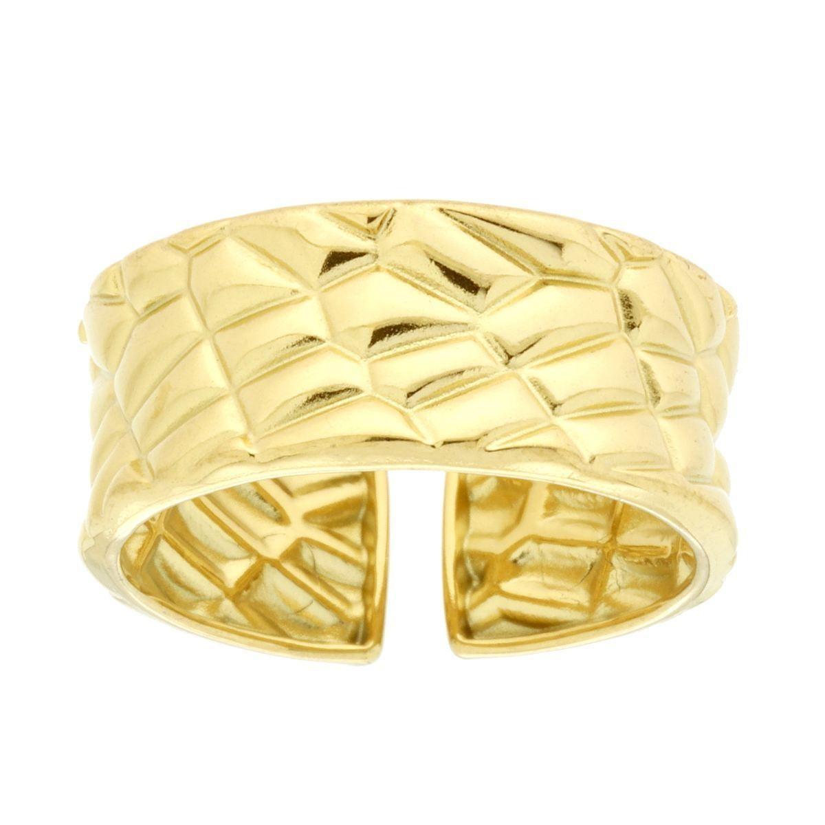 Anello Fascia Martellata in ACCIAIO colore Oro