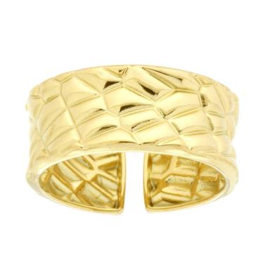 Anello Fascia Martellata in ACCIAIO colore Oro