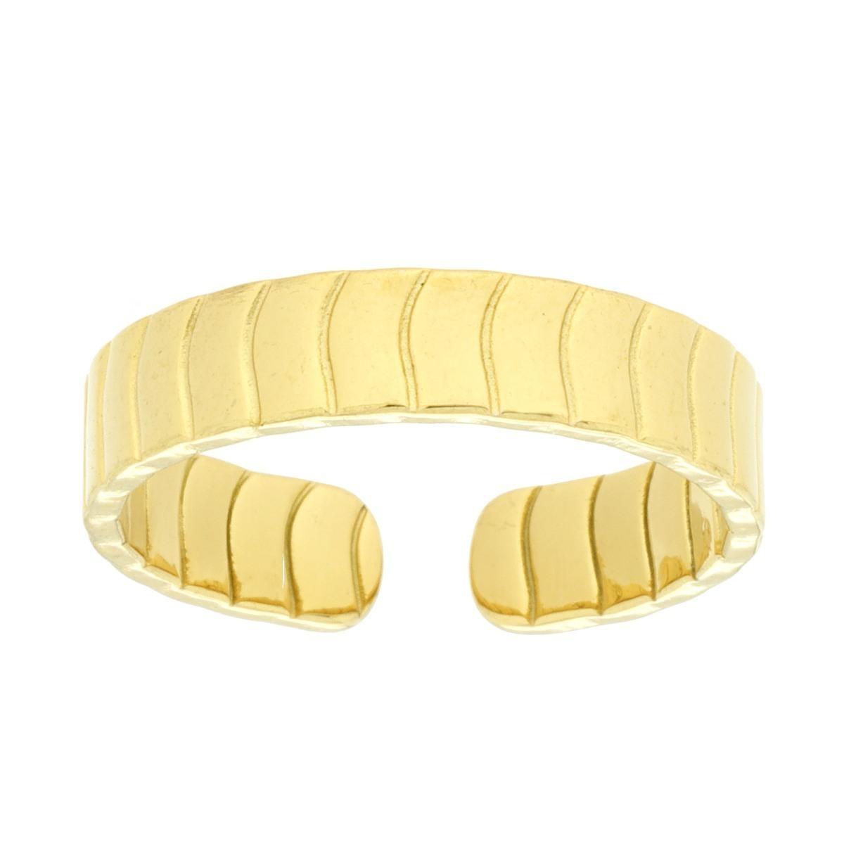 Anello Fascia Rigata in ACCIAIO colore Oro