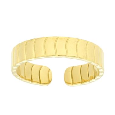 Anello Fascia Rigata in ACCIAIO colore Oro