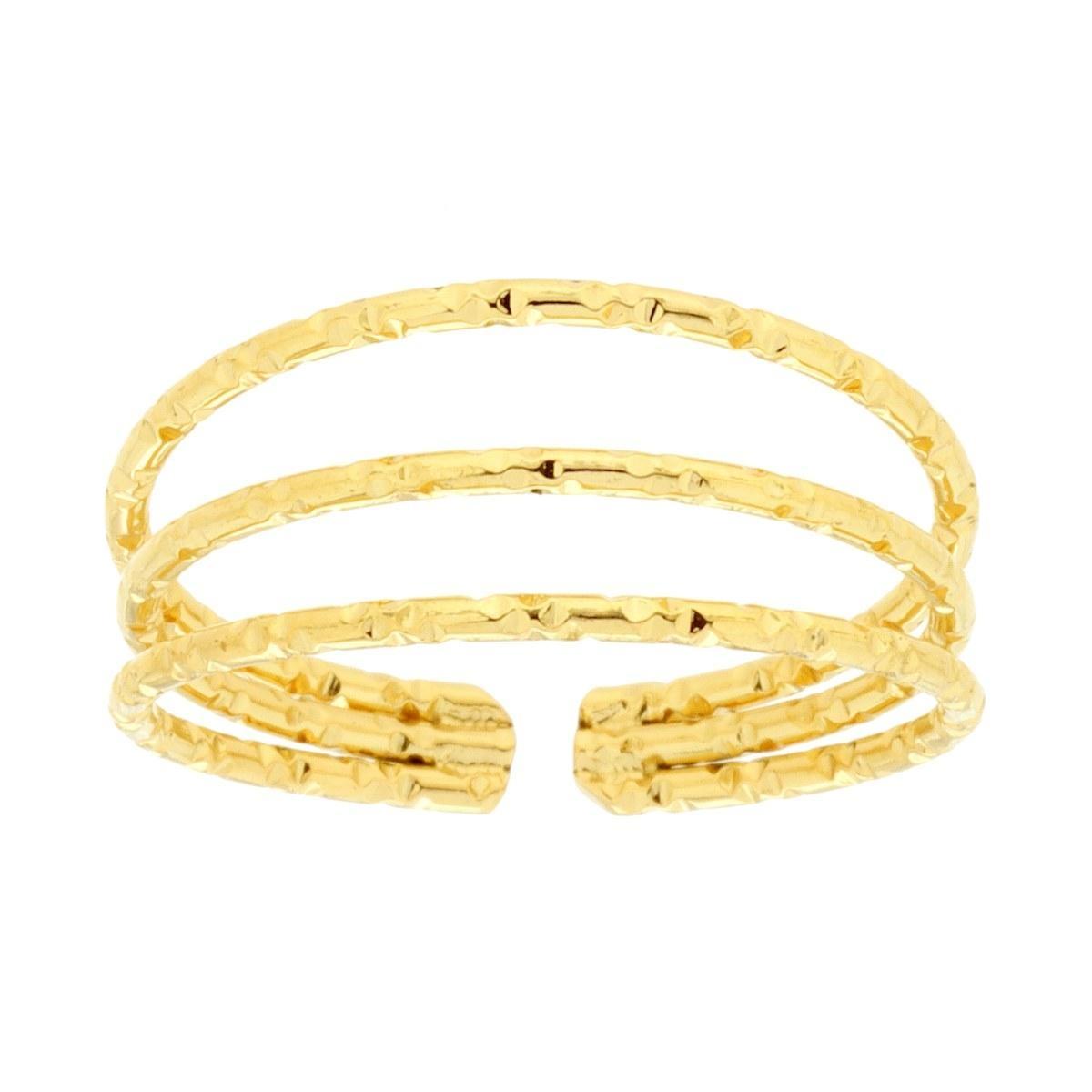 Anello Multifilo Diamantato in ACCIAIO colore Oro<BR>
