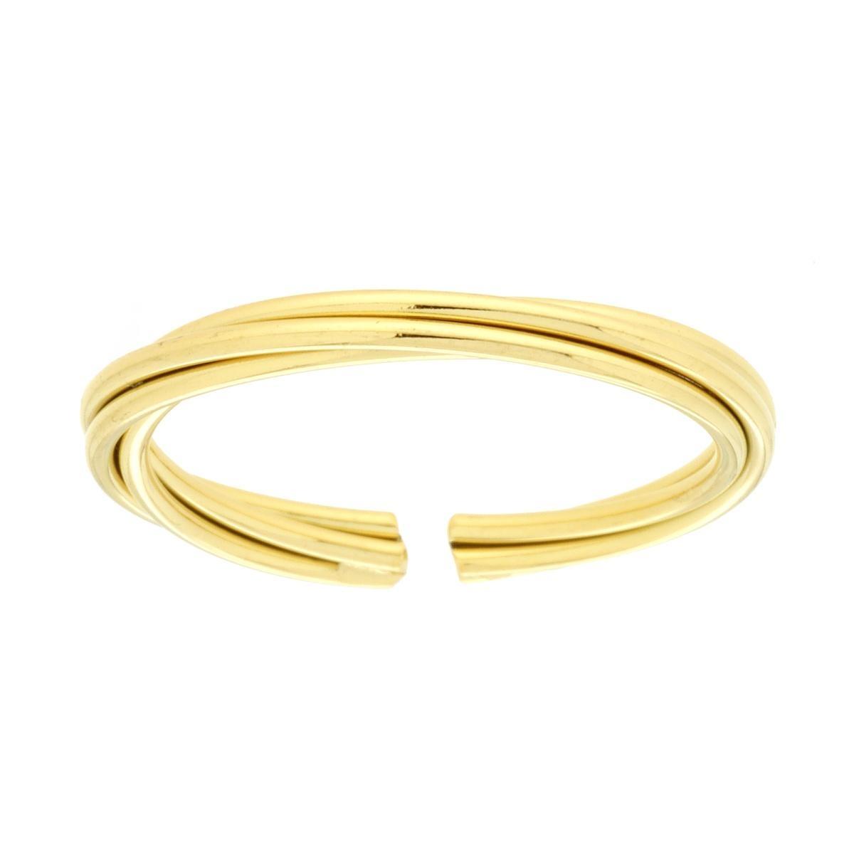 Anello Multifilo Intrecciato in ACCIAIO colore Oro